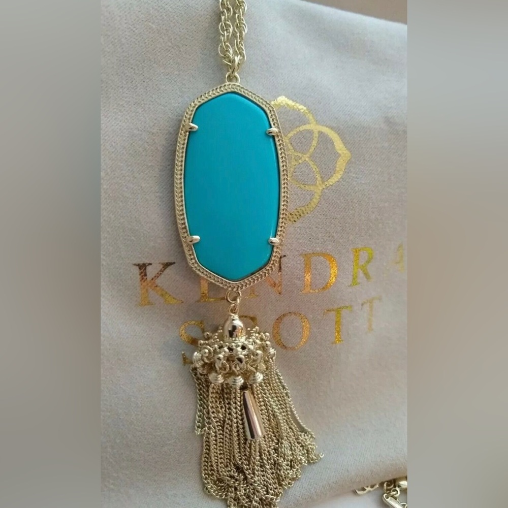 Kendra Scott Rayne Pendant Necklace - Turquoise Magnesite w/ dust bag
